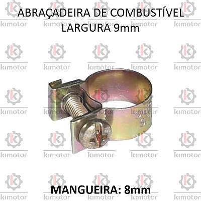 Abraçadeira Lubefer - P/ Mangueira de Combustivel - 8x9mm