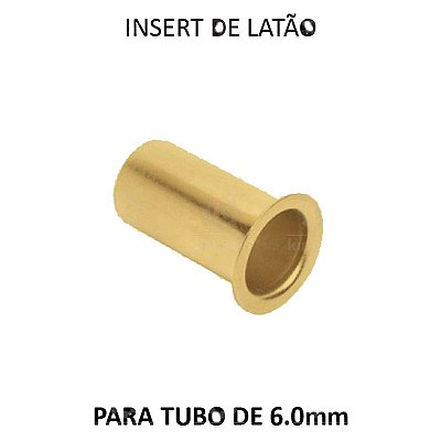 Insert Latão - 6mm (Para Tubo Tecalon) (AN6mm)