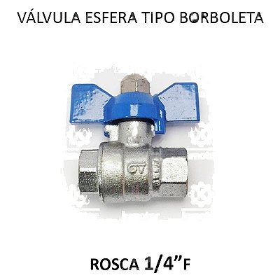 Válvula Esfera Borboleta Azul GE - 1/4 FF (726107)