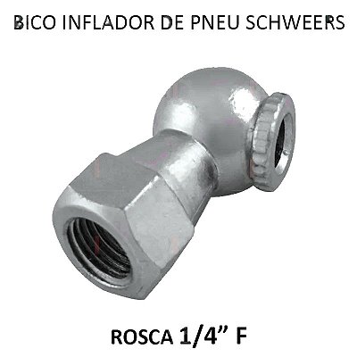 Bico Inflador Pneu Simples - 1/4 F