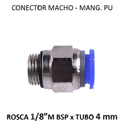 Conexão PU - 4mm x 1/8 M BSP - PM418