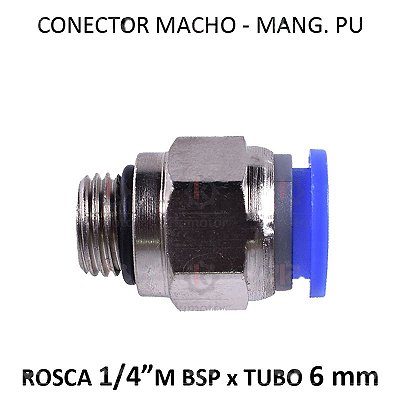 Conexão PU - 6mm x 1/4 M BSP - PM614