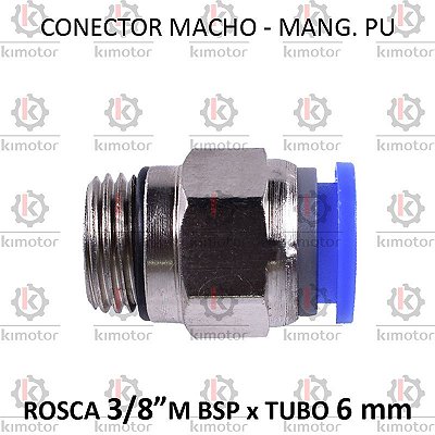 Conexão PU - 6mm x 3/8 M BSP (728009)