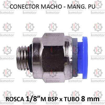 Conexão PU - 8mm x 1/8 M BSP (728011)