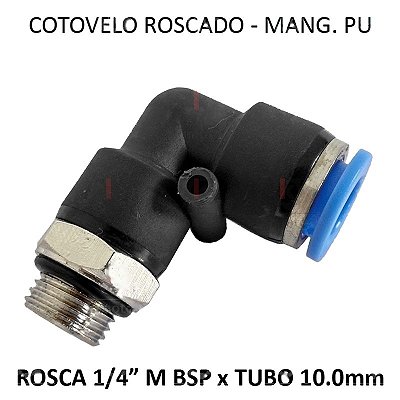 Cotovelo PU x Macho - 10mm x 1/4 BSP - PC1014M