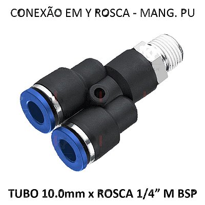 Conexão Y PU - 10mm x 1/4 M BSP - PY1014M