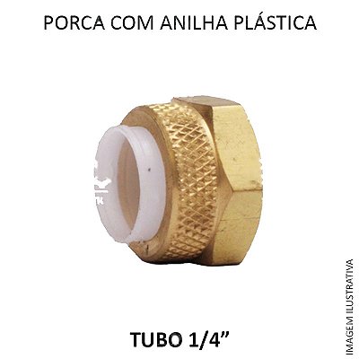 Porca com Anilha Plástica - 1/4