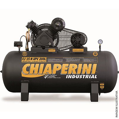 Compressor Chiaperini CJ 15/200 APV - 15pcm 3HP 200L 175psi - Monofasico 110/220V