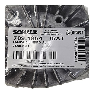 Tampa do Cilindro Compressor Schulz CSA 8.2 / CSI 8.5 Pratic Air / MSI 7.6 (709.1964-0/AT) - P2.B19