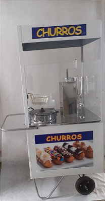 CARRINHO DE CHURROS MACIÇO REQUINTE 0,80 X 0,60 X 1,80