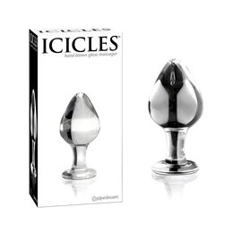 Icicles Nº25 - Plug Anal em Vidro com Forma Oval - 9 X 4,5 CM