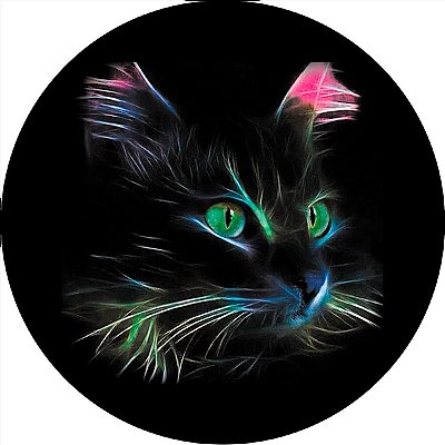 Capa Personalizada para Estepe Ecosport Crossfox Aircross Felino Gato Neon 2