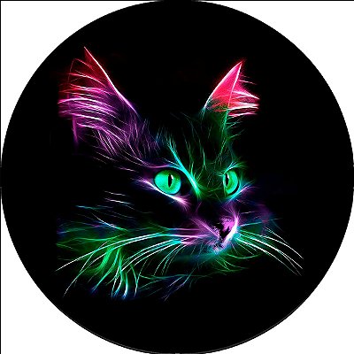 Capa Personalizada para Estepe Ecosport Crossfox Aircross Felino Gato Neon 2