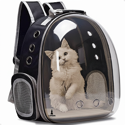 Mochila Astronauta com Visor Panorâmico Lorben Bolsa Pet Cachorro Gato