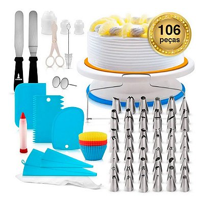 Kit Completo para Confeitaria Lorben com 106 Peças Decoração Bolo Cupcake