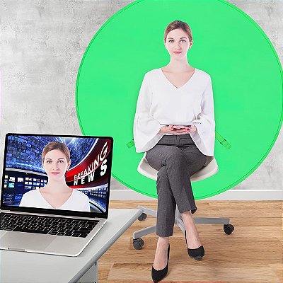 Fundo Fotográfico Chroma Key Verde Lorben Portátil Diâmetro 137 cm com Bolsa