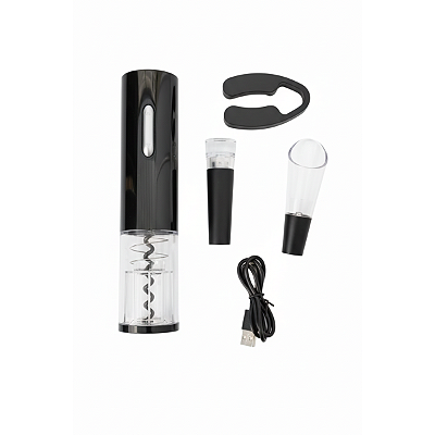 Kit Abridor de Vinho Saca Rolha Elétrico Automático sem Fio à Pilha com Acessórios