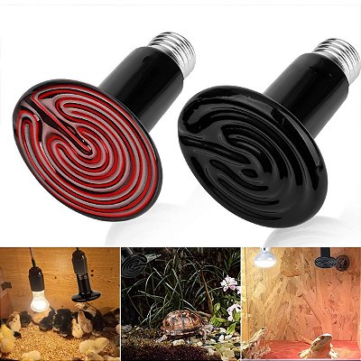 Lâmpada Cerâmica Aquecedor Infravermelho Terrários Répteis Anfíbios Aves