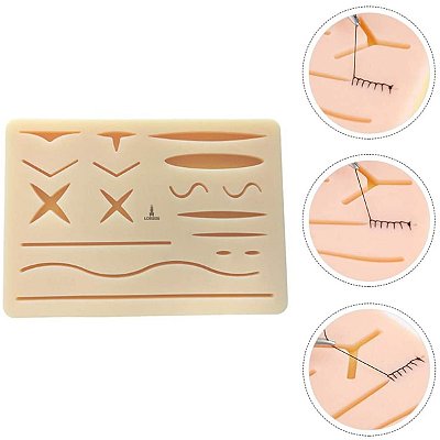Pele Artificial Silicone Lorben para Treinamento Simulação de Sutura com 3 Camadas
