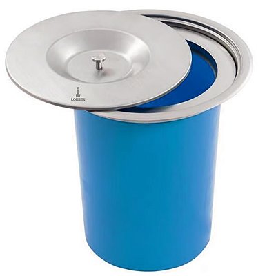 Lixeira de Embutir Lorben 3 Litros Pia Bancada Cozinha com Tampa Aço Inox