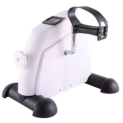 Mini Bicicleta Ergométrica Lorben Branca Fisioterapia Reabilitação Braços e Pernas com Monitor Digital