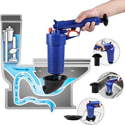 Desentupidor Manual Lorben Pistola Alta Pressão Vaso Sanitário Pia Ralo