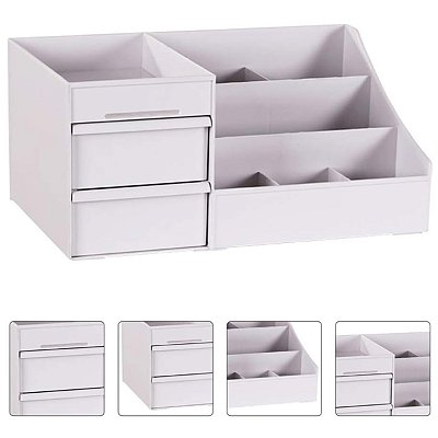 Organizador de Mesa Multiuso com Gaveta Lorben Porta Treco para Escritório Caneta Cosméticos