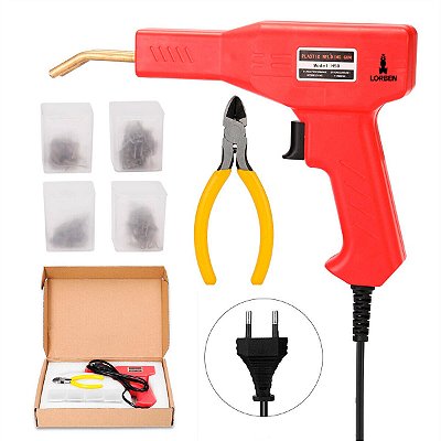 Soldador Plástico Lorben Pistola Solda Para-choque Farol com 200 Grampos