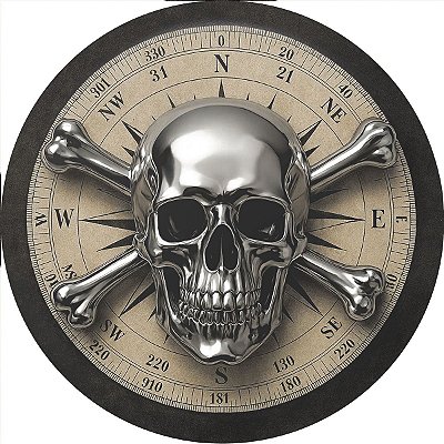 Capa de Estepe Personalizada Lorben para Ecosport Crossfox Bússola Caveira