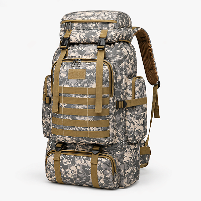 Mochila Tática Lorben Camuflada Militar Trilha Camping Trekking Aventura 80 Litros