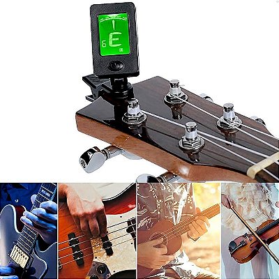 Afinador Digital Cromático Clip 360° para Violão Violino Guitarra Baixo Ukulele Cavaco