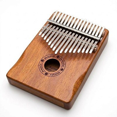 Kalimba Piano de Dedo 17 Chaves Lorben Instrumento Percussão Metal Madeira Mogno