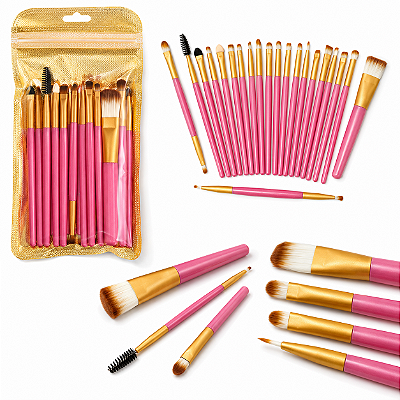 Kit Completo 20 Pincéis Profissionais para Maquiagem Lorben com Estojo
