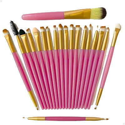 Kit Completo 20 Pincéis Profissionais para Maquiagem Lorben com Estojo