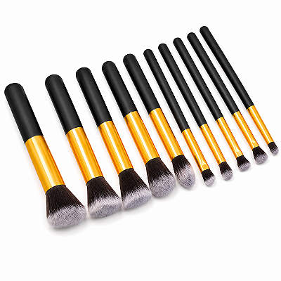 Kit Completo 10 Pincéis Kabuki Profissionais para Maquiagem Lorben com Estojo