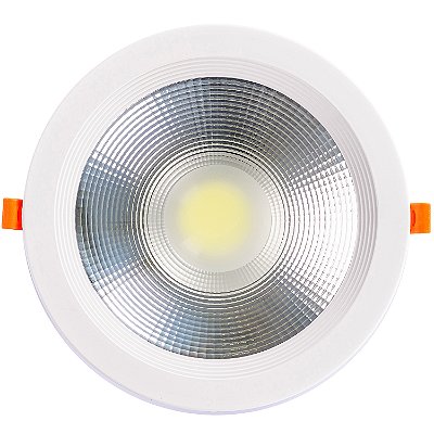Plafon Spot Led Cob 30w Embutir Redondo Branco Frio 6500k