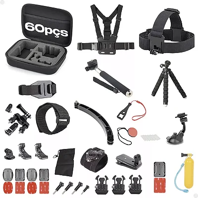 Kit Completo 60 Pç Acessórios Para Gopro 9/10/11/12/max360