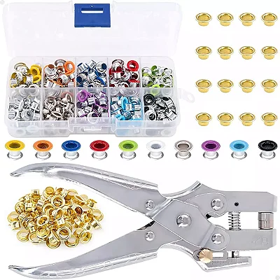 Alicate Ilhós 2 Em 1 Furador Vazador 400 Ilhós Coloridos