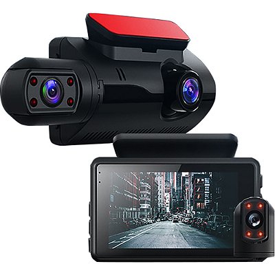 Câmera Dupla Veicular Segurança Carro Hd Visão Automotiva