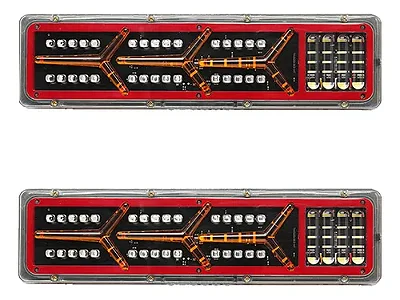 Par Lanterna Traseira Led 12 E 24volts Sequencial Caminhão