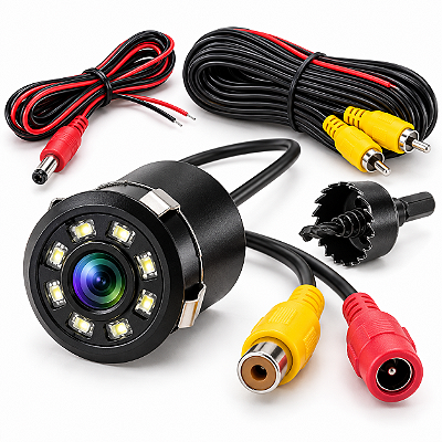 Câmera De Ré Automotiva 12v Visão Noturna A Prova De Agua