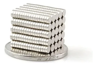 Kit com 100 Peças Ímã de Neodímio 3x1mm Super Forte N35 Redondo