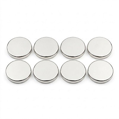 Kit com 8 Peças Ímã de Neodímio 25x3mm Super Forte