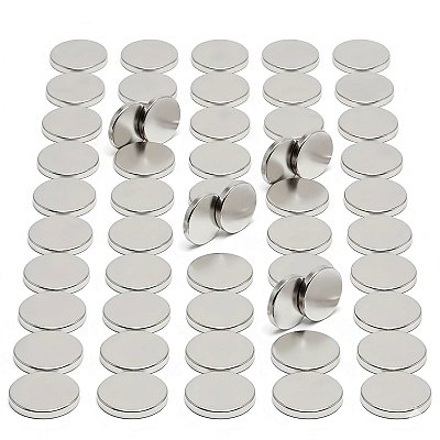 Kit com 50 Ímã de Neodímio Super Forte Disco 15x1,5 mm, Suporta 1,3 kg
