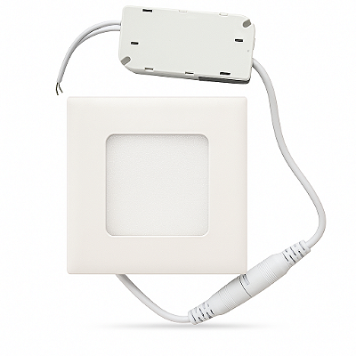 Plafon Painel de LED QUADRADO de Embutir 12cm de diâmetro Bivolt (110/220V)- 6W - 6500k