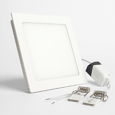 Plafon Painel de LED QUADRADO de Embutir 22cm de diâmetro Bivolt (110/220V)- 18W - 6500k