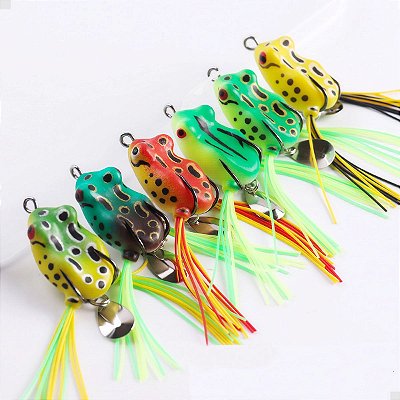 Isca Artificial Sapo Frog Soft 6cm – Cores Sortidas para Pesca Esportiva 6 peças