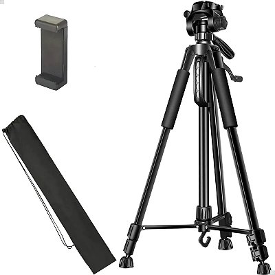 Tripé Profissional 1,7m Universal C/ Suporte Câmera Celular