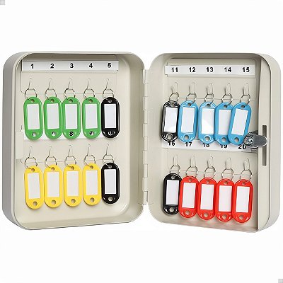 Cofre Porta Chaves de aço 20 Posições com fechadura - 2 chaves