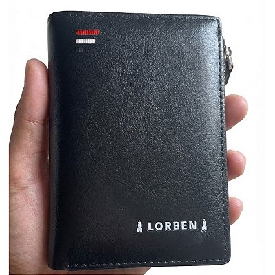 Carteira Slim Luxo Masculina Zíper Porta Moedas Doc E CNH